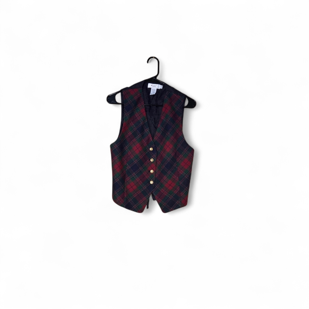 Plaid Women's Vest - Red and Black